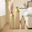 Set of 3 Golden Modern Metal Floor Vases for Home Decor - Tall Flower Vases for Living Room, Office & Wedding (32.68, 25.98, 19.69 Inch)