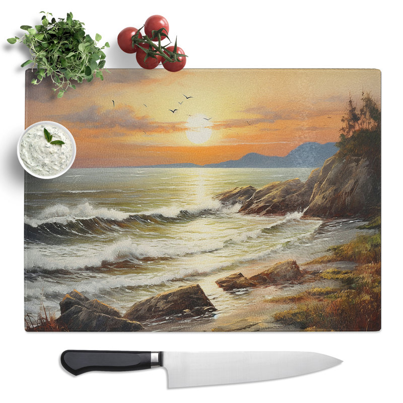 Seascape Landscape No.2  Glass Chopping Board