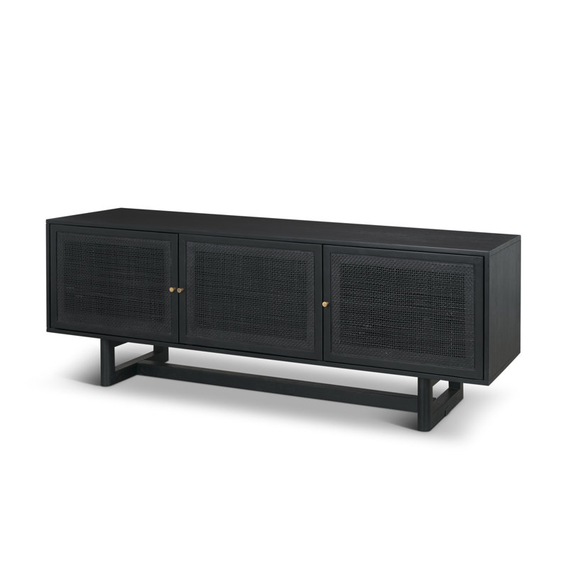 Cinna Solid Wood TV Stand for TVs up to 70", Black