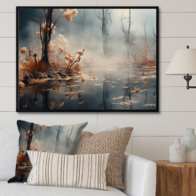 «Winter Reverie At The Lake III - Landscape», reproduction sur toile
