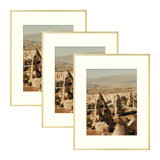 16x20 Gallery Picture Frame, Display Poster 11x14 with Ivory Mat, for Photo Collage Canvas