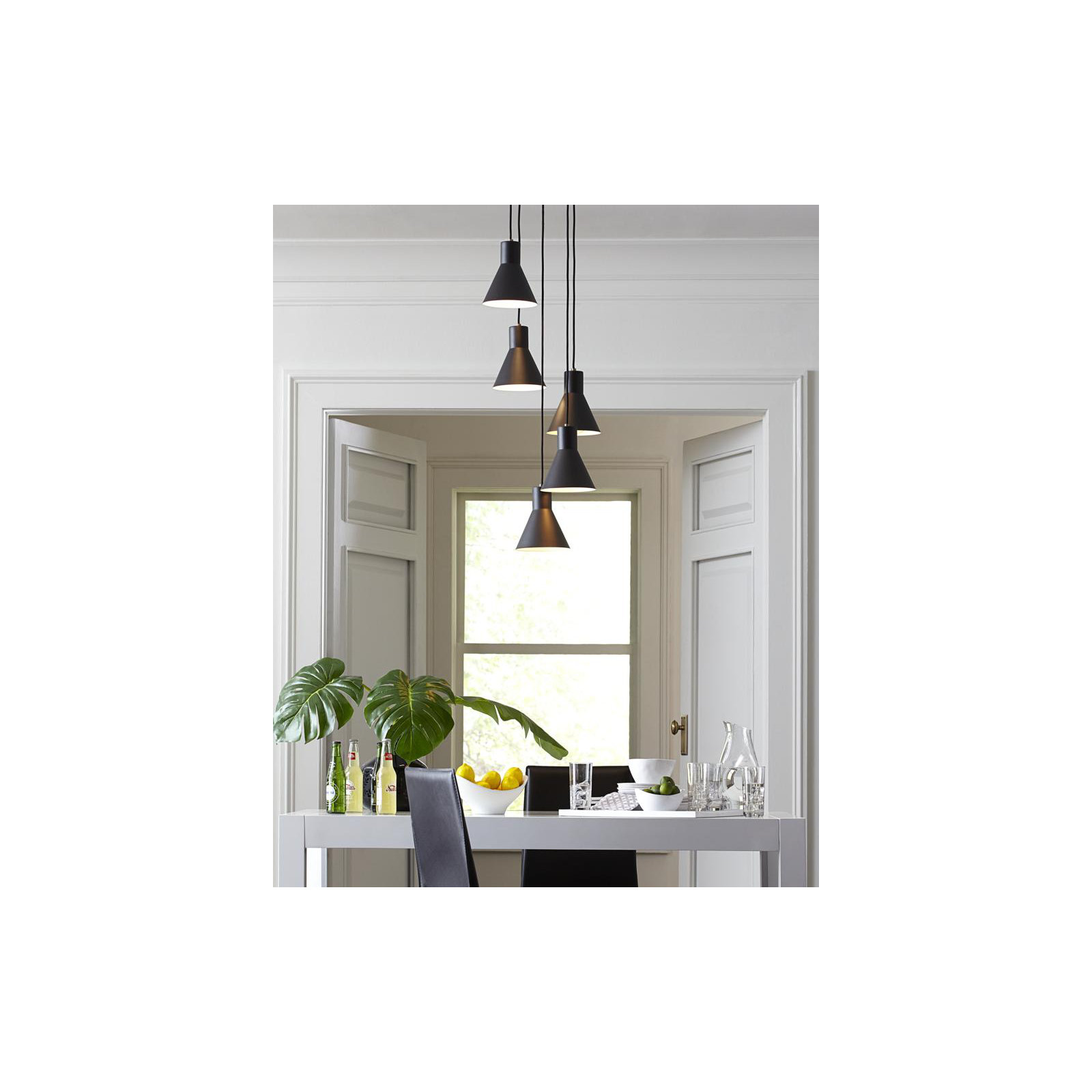 Byers 3 Light Metal Steel Dimmable Pendant, Yes, Brushed Nickel
