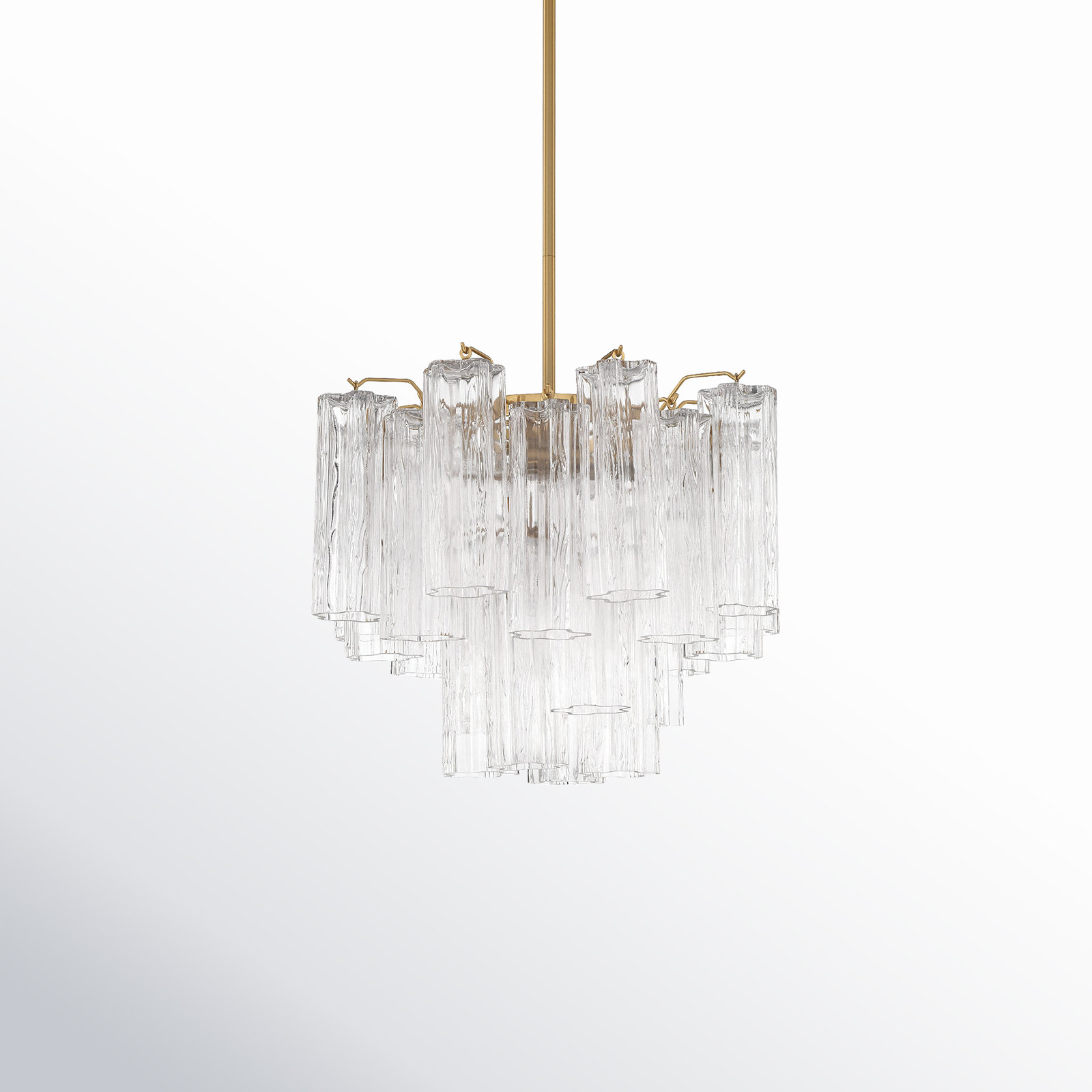 Arras 9-Light Chandelier, Aged Brass, 13.75" H x 17.75" W x 17.75" D,  Clear