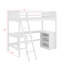 Lit mezzanine simple avec tablettes et bureau