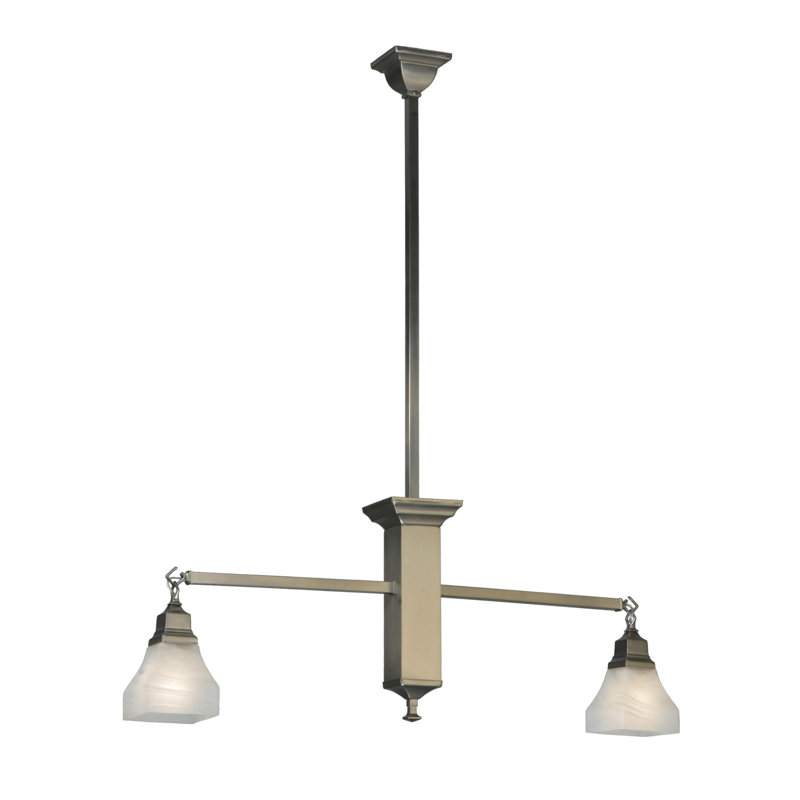 Brushed Nickel Glass Globe 2-Light Indoor/Outdoor Pendant