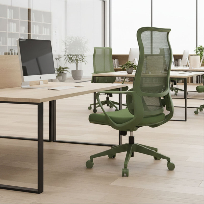 Fauteuil de bureau ergonomique et coloré 350LBS Home Office Mesh, Vert