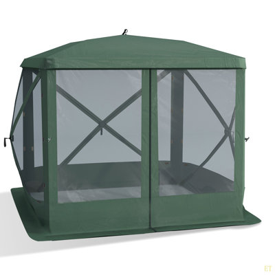 Outsunny Pop Up Camping Canopy Gazebo Screen Shelter Tent With Single Person Easy Set-Up, Ventilating Mesh, Portable Carry Bag For Outdoor Camping Party Event, 7X7ft