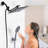 11 Inch Arm Shower Head With 6 Settings - Corrosion Proof Matte Black Metal Hose Finish