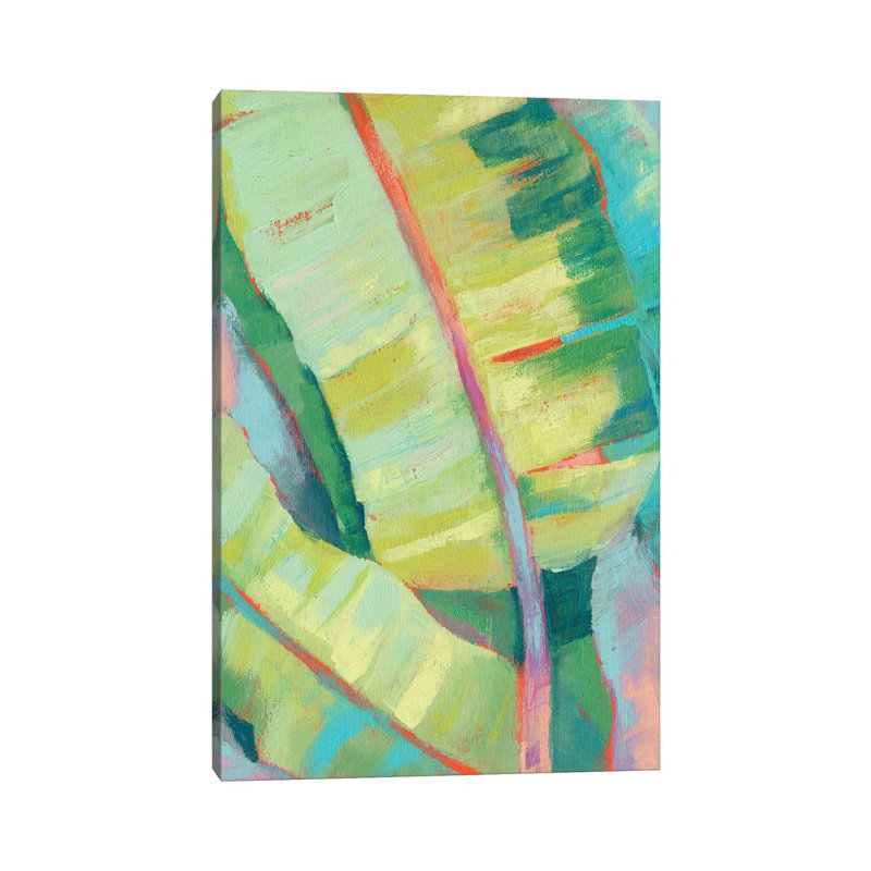 Reproduction d’art « vibrant Palm feuilles I » par Jennifer Goldberger, Toile tendue, H 40 po x l 26 po x P 1,5 po