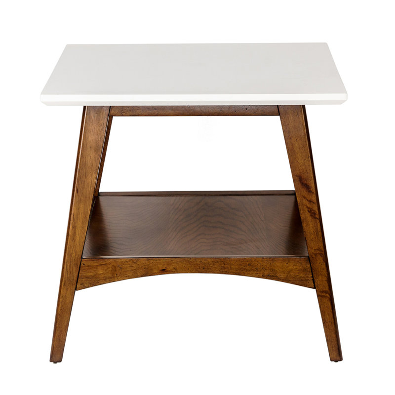 Table de bout en marbre avec tablette