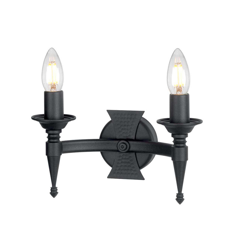 Voight Candle Wall Light, Black