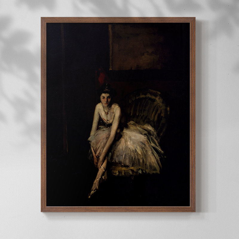 Vintage Portrait Print XCI - impression encadrée, Noyer