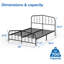 Waco Metal Bed Frame with Vintage Headboard-2000436429-2000436431