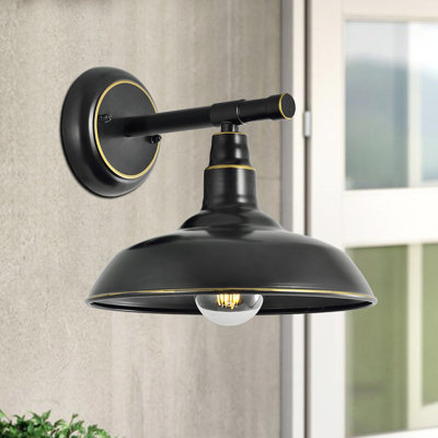 Applique murale à 1 ampoule noire H 8,66 po Ostrowski