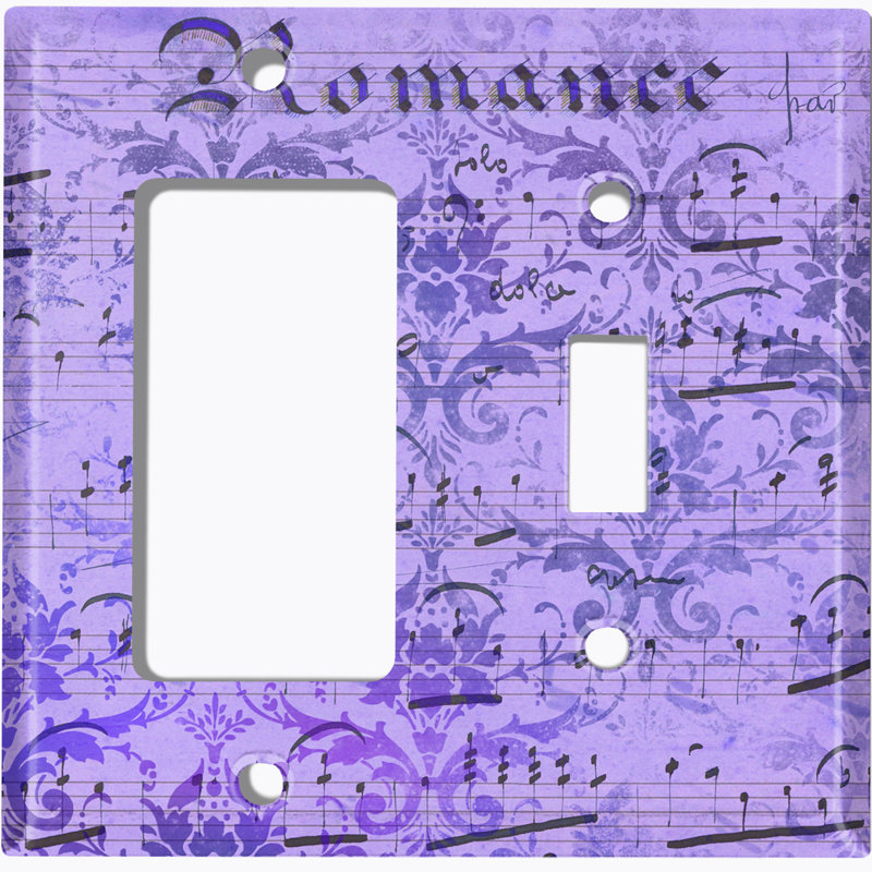 Patterned 2 - Gang Standard Combination Wall Plate, Purple
