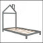 Lit plateforme en bois avec tête de lit en forme de maison-423512747-423512746