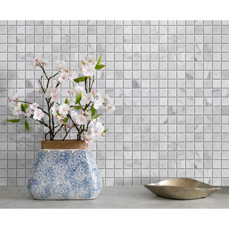 Carreau de mosaïque de plancher et de mur en marbre poli 12 po x 12 po Calacatta (1 pied carré / pièce)