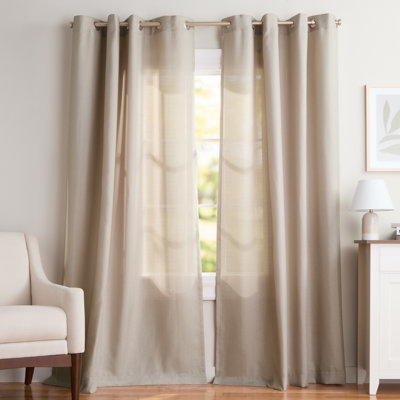 Loha GT Aaliyah Solid Color Semi-Sheer Grommet Curtain Panels