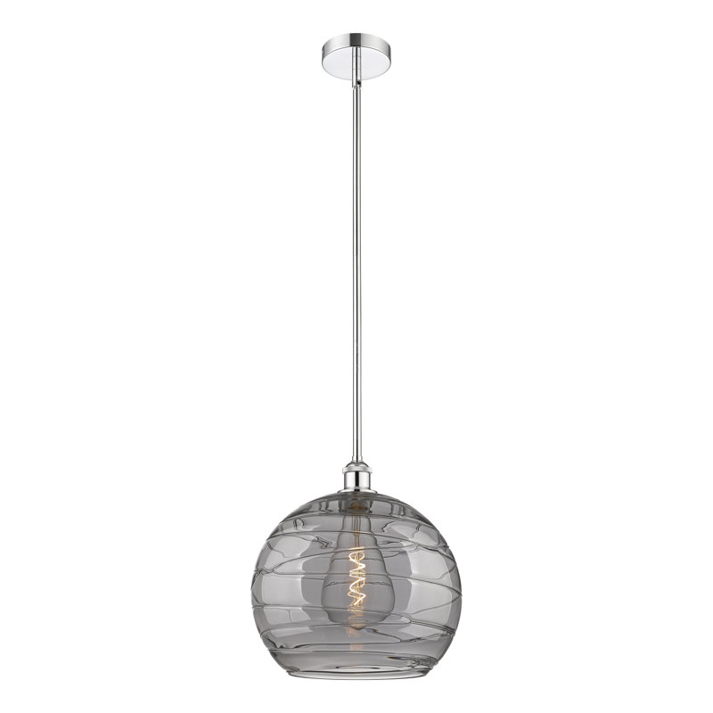 Luminaire suspendu suspendu 1 lumière Edison Ellington Deco Swirl-616-G1213, H 14,63 po x l 13,75 po x P 13,75 po