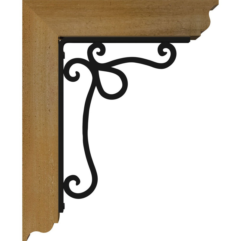 Support simple en fer 4 "Orleans, H 16 po x P 13 1/2 po, Cèdre rouge de l'Ouest l 4 po x T 4 po (sciage br