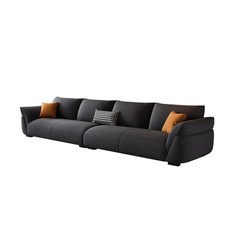 Canapé moderne en flanelle simple et décontracté, 4, H 31,49 po x l 122,04 po x P 37,4 po