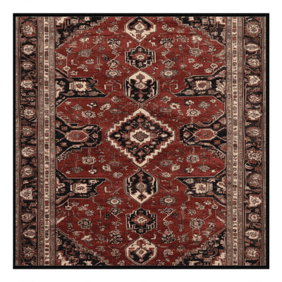 Machine Washable Persian Brown Area Rug