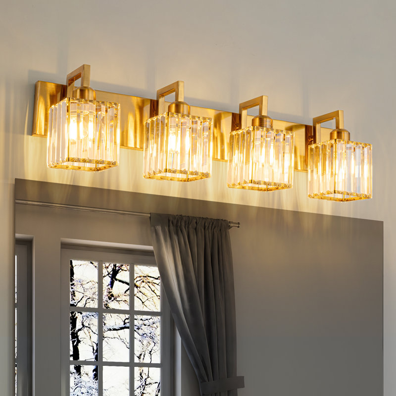 Lumière de coiffeuse Kyneisha, Doré, Quatre lumières