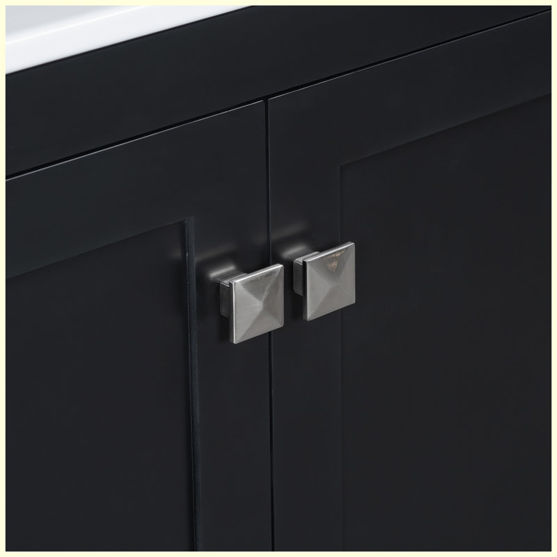 Meuble-lavabo moderne avec lavabo simple et un tiroir, Noir, noir, noir, noir