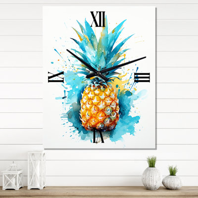 Horloge murale Graceton - Ananas surdimensionnée