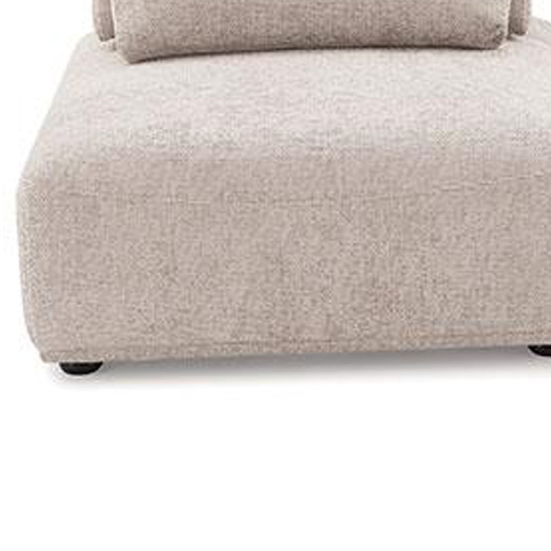 Canapé modulaire courbé 2 places, chenille, dossier réglable Stavan, Boucle brun clair