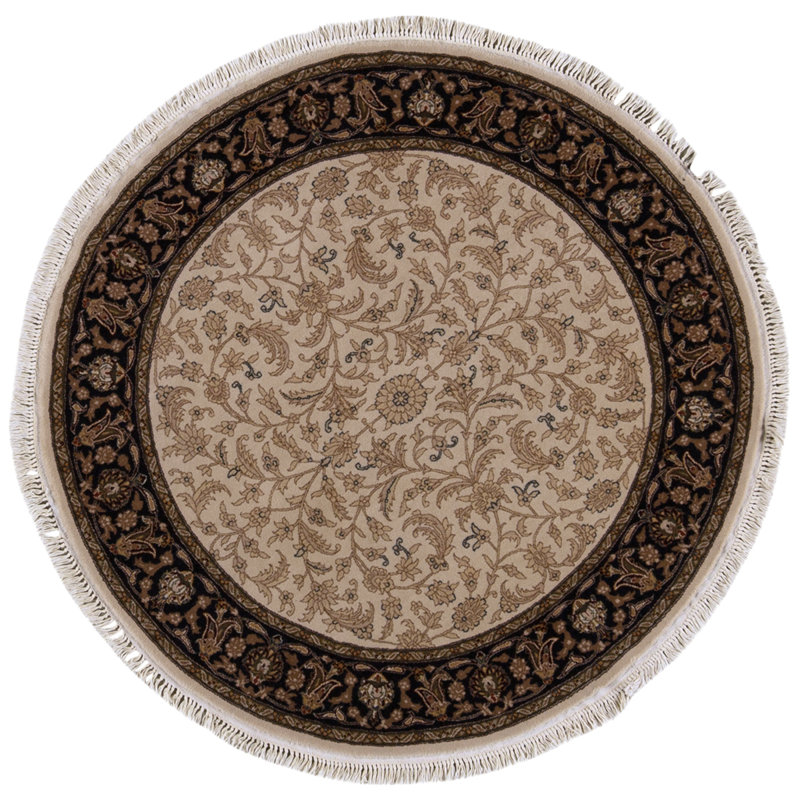 Tapis brun / noir / beige noué à la main de haute qualité