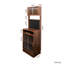 Buffet de cuisine avec 2 portes coulissantes en verre - Armoire de rangement de comptoir autoportante pour bouteilles, vin, machine à café, micro-onde Hauteur noyer