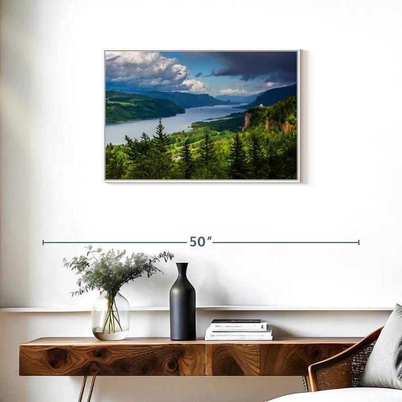 Columbia River Gorge View, Cadre flottant blanc, 31 po x 21 po