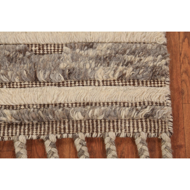Modern Striped Moroccan Accent Rug 2x3