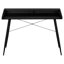 Bureau d'ordinateur noir pour bureau à domicile, avec pieds fuselés et tablettes de rangement, largeur de travail de 26 po