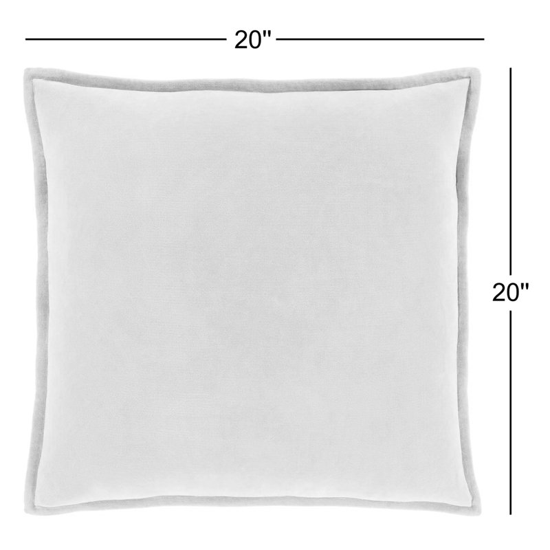 Oreiller 100% coton Edgar Square, Taupe, Polyester/ bourre en polyester, H 20 po x l 20 po