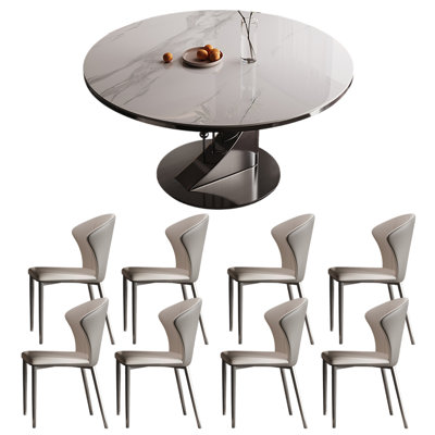 Light luxury household round dining table sets