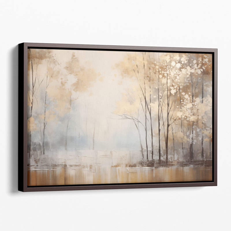 Art mural rustique bords de la nature 2, Cadre flottant brun, H 40 po x l 60 po x P 1,25 po