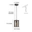 Luminaire suspendu cylindrique à 1 lumière