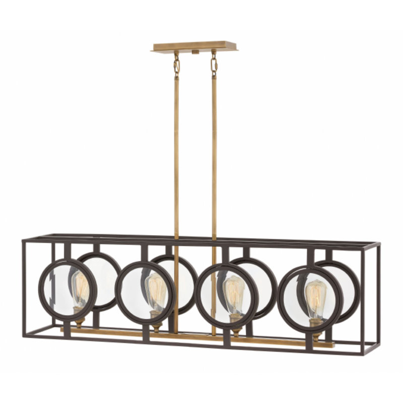 Fulham 4-Light Kitchen Island Linear Pendant, Buckeye Bronze