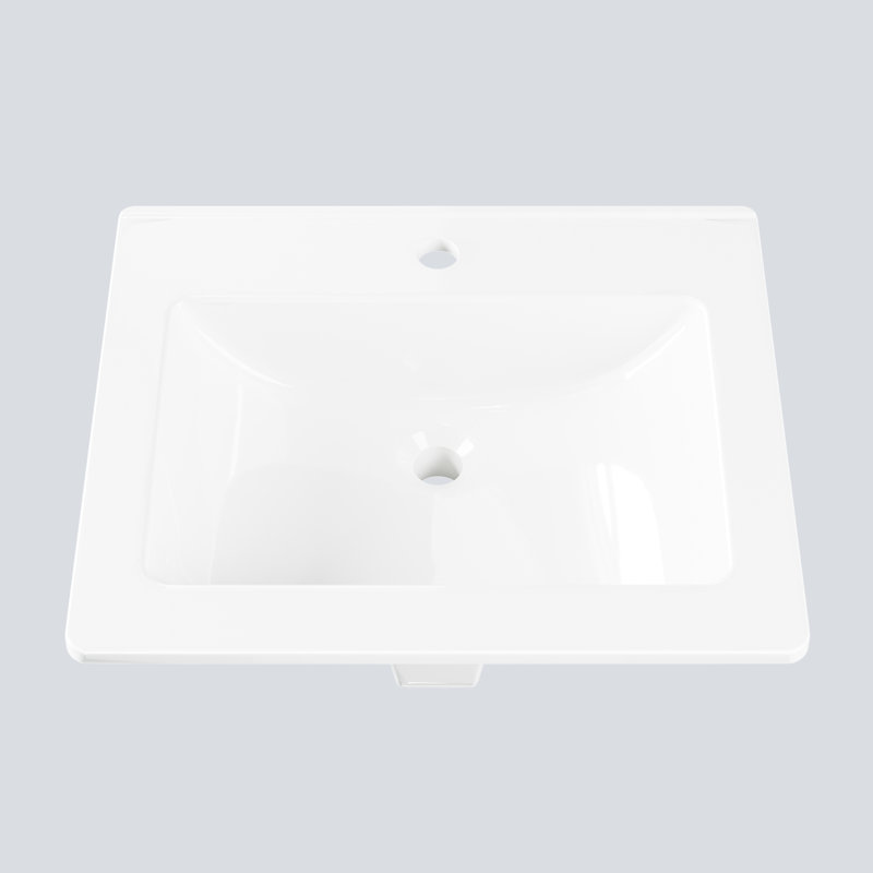 Lavabo de salle de bain carré semi-encastré GarveeHome
