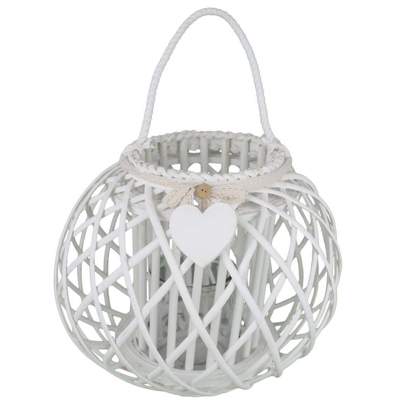 Glass Tabletop Lantern, White