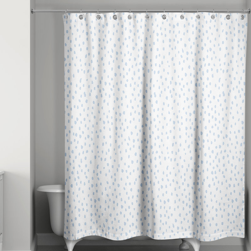 Rideau de douche simple à pois Godsey