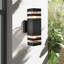 Applique murale d'extérieur en aluminium noir mat Brehan