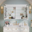 Armoire à pharmacie encastrée en bois massif avec miroir et tablettes 32 po H-448886320