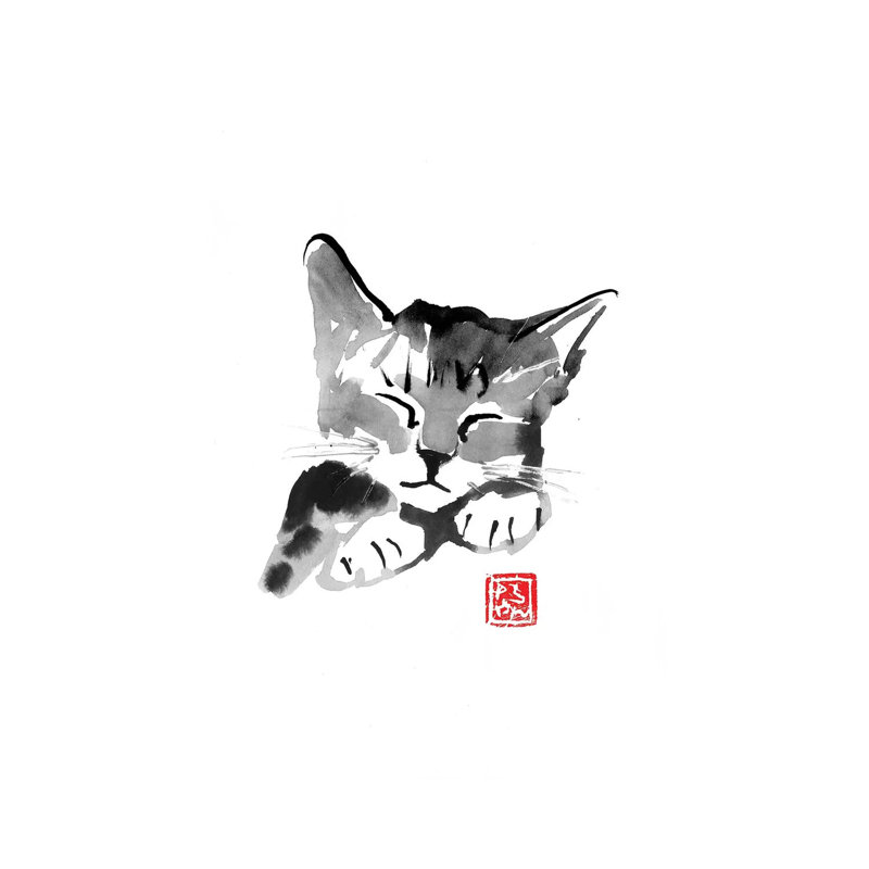 Cute Cat by Péchane - Print on Canvas, Wrapped Canvas, 66.04 cm H x 45.72 cm W x 1.91 cm D