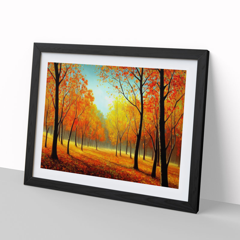 View of an Autumn Forest Vol.1 - Framed Print, 25cm H x 34cm W, Black
