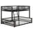 Full XL Over Queen Bunk Bed For Adults, Bunk Beds Frame With Ladder And Safety Guardrails, Can Be Converted Into Two Beds-1791516079