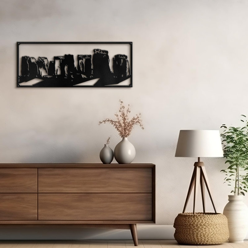 Décoration murale abstraite murale, H 7,02 po x l 18 po x P 0,05 po, Noir