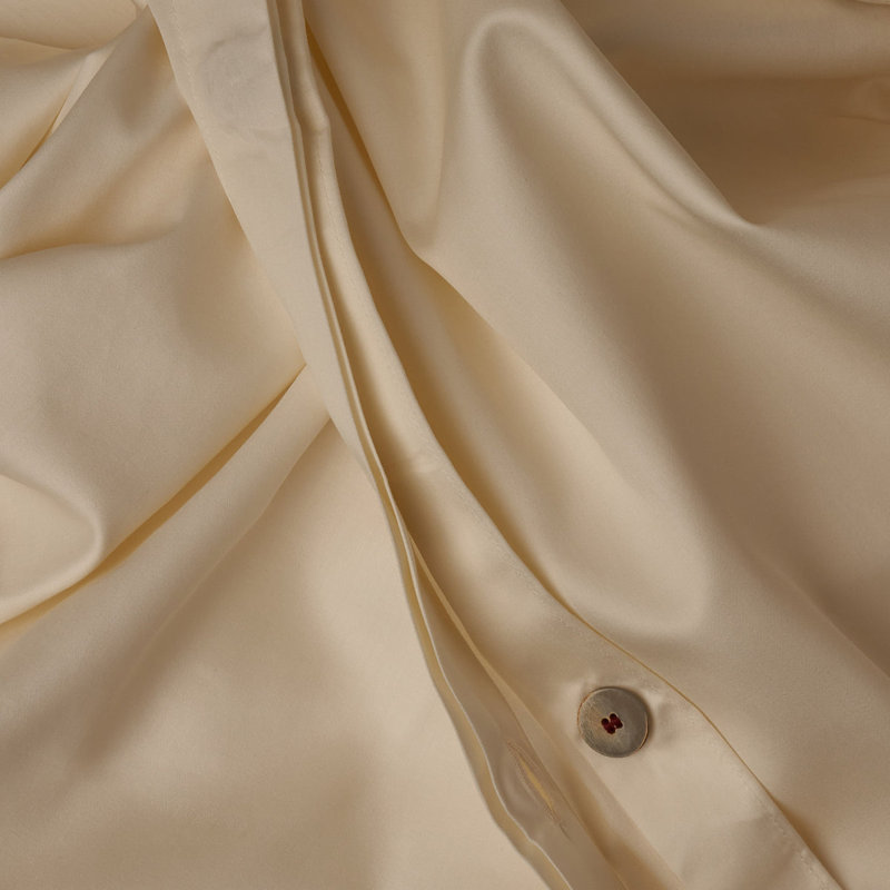 Classic Cotton Sateen Duvet Cover, Ivory, Queen Duvet Cover